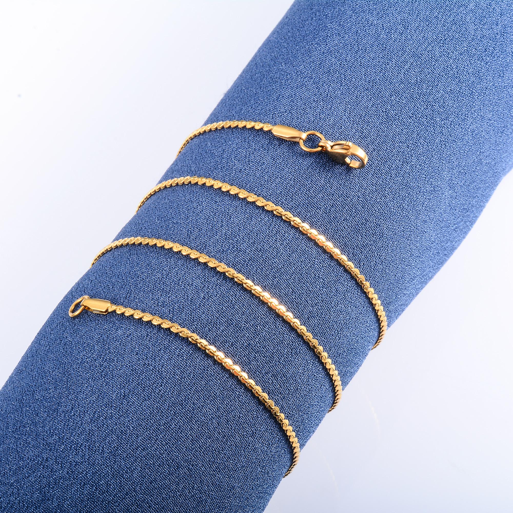 

0.8/1.1/1.5mm Stainless Steel Dainty Neck Cable S Chain Thin Necklace for Women Metal Collar Choker Jewelry Accessories Gift 60cm 24inch