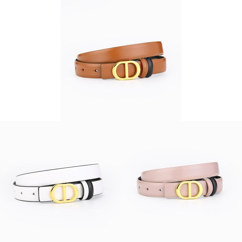 Genuine Leather Doublesided Belt For Women With Alloy Buckle For Casual And Office Wear