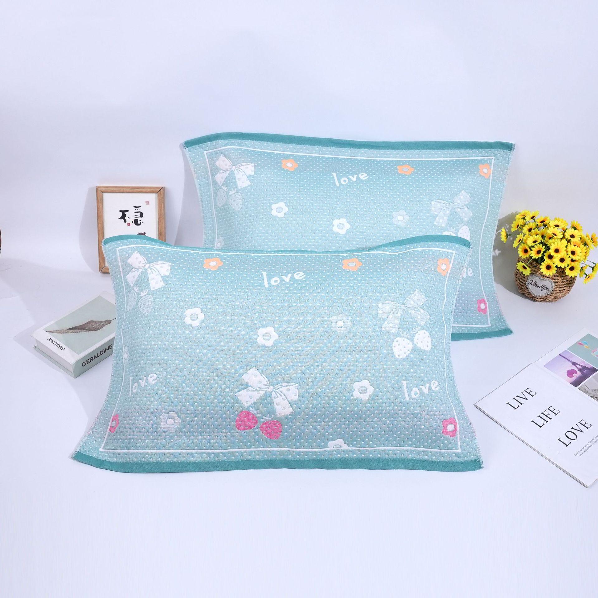 

Bow Print Cotton Pillowcase Pair – Sweat-Absorbent, Comfortable, Breathable, Enlarged Pillow Covers for Couples 52*78cm [One Piece] бирюзовый