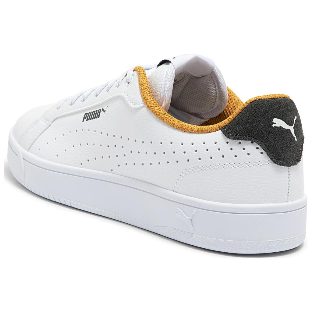 Puma Baskets Basses Classiques Décontractées Grounded Perf Baskets Unisexe Blanc Gris 398418-01