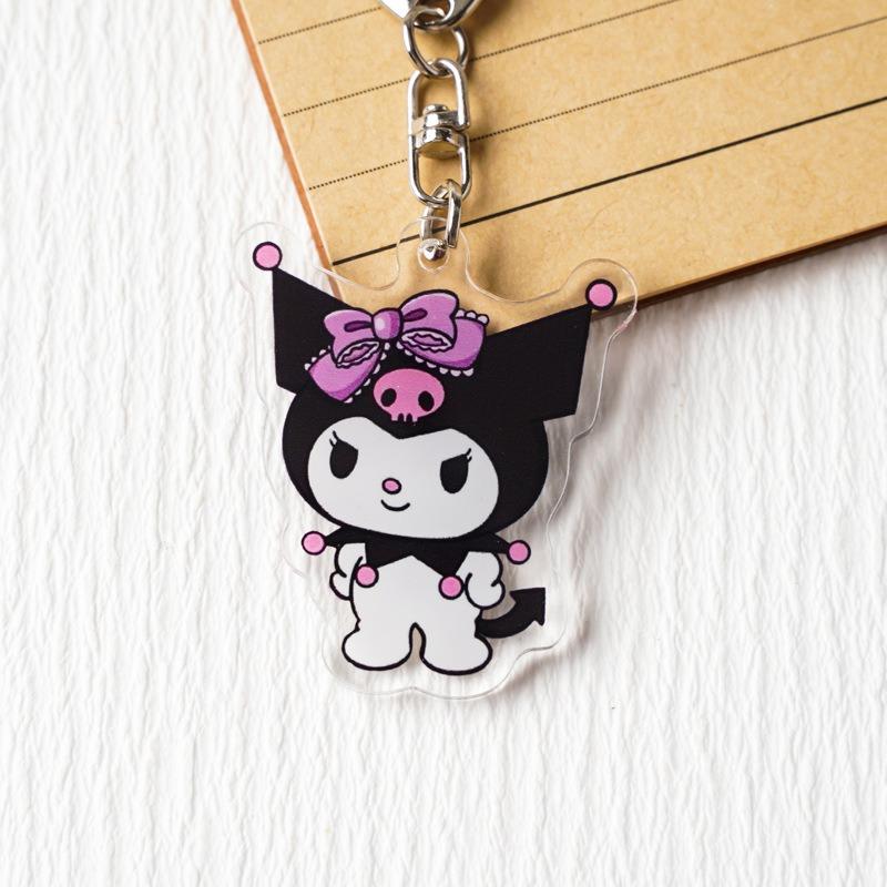 Sanrio Kawaii Kuromis Melodys Gothic Dark Style Keychain Accessories Couple Cartoon Acrylic Pendant Backpack Decoration Kdis Toy