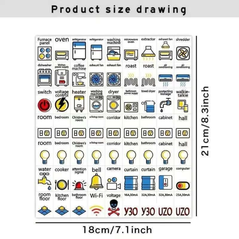 Наклейки для електричних панелей, етикетки, наклейки, кастомізовані, для точного маркування схем, ідентифікація електричних панелей