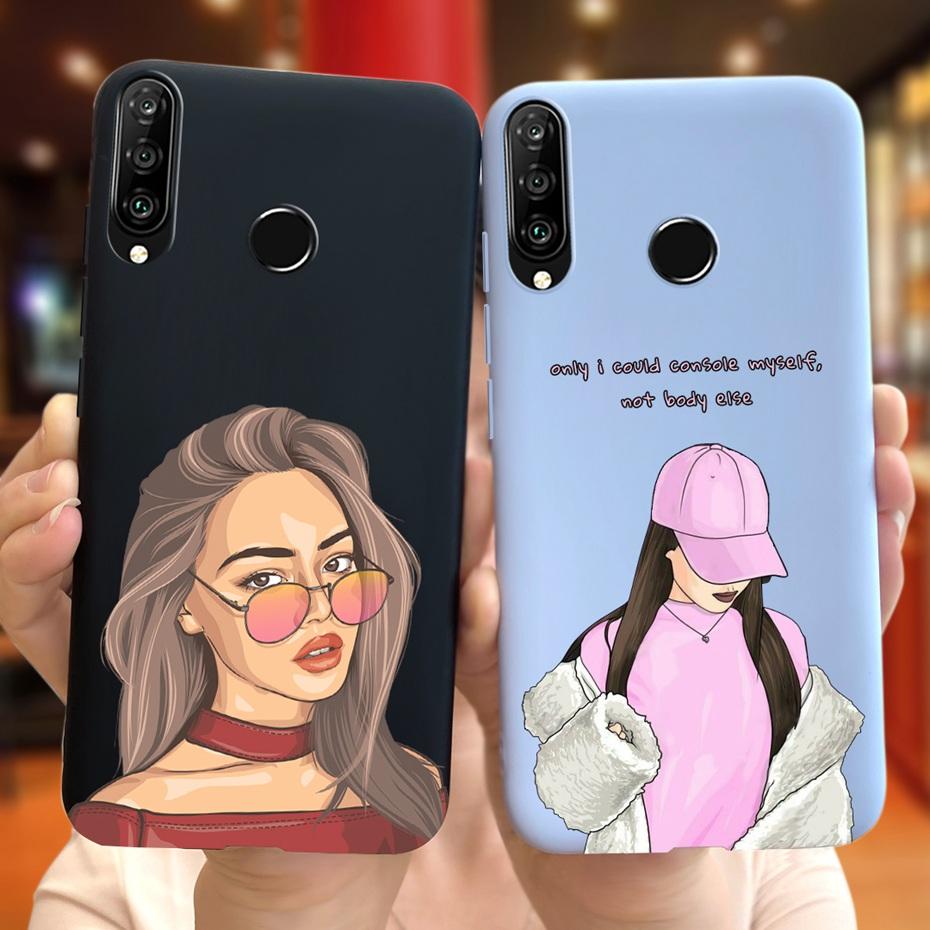 For Huawei P30 Lite Phone Case Flower Girl Pattern Soft Silicon Cover For Huawei P30 Pro Lite Case Cute Funda P 30 P30lite Cases