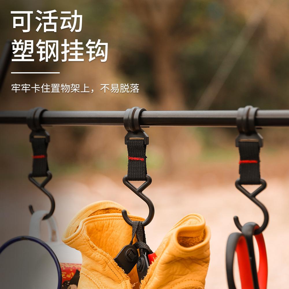 M Size Low Price Outdoor Triangular Shelf With 4 Hooks Aluminum Alloy Tube Camping Folding Rack Portable Cookware Hanging Rack