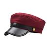 Unisex Cycling Caps PU Leather Hat Autumn Sailor Hat for Women Men Men Black Female Travel Student Hat Captain Hat Flat Top