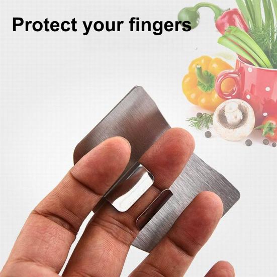 Yousheng Stainless Steel Finger Guard Adjustable Finger Anti-Cut Safety Protector Reusable Hand Shield for Slicing Vegetables