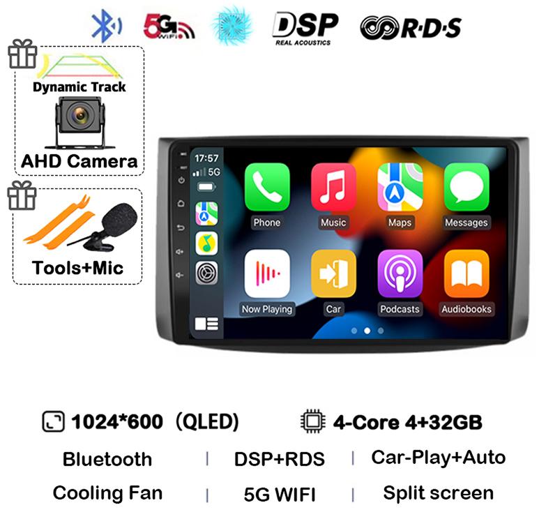 Android 14 Carplay Auto For Chevrolet AVEO T250 2006 2007 2008 2009 2010 2011 2012 Car Radio Multimedia Player GPS Stereo WIF+4G