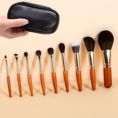 Lot de 9 mini pinceaux de maquillage portables, kit de voyage pour fards à paupières, fond de teint, poudre, outils de beauté
