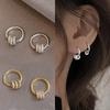 Cold Wind Earrings, Circles, Slightly Inlaid Zircon Ins Stud Earrings, Women's Jewelry.