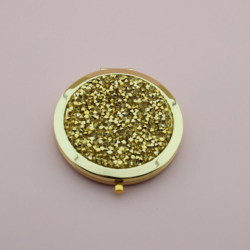 Miroir Compact Voyage Exquis Outils de Maquillage Rond Portable Pliant Miroir de Maquillage à Mettre dans la Poche Miroir Double Face