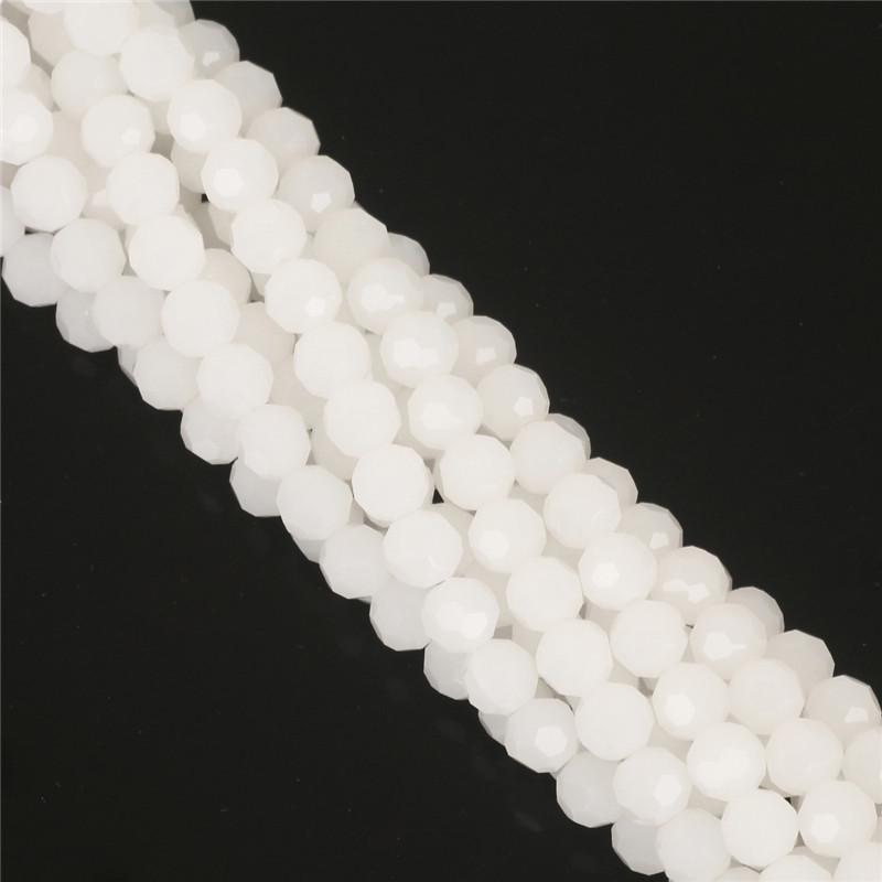 100Pcs Glass Balll Beads Rondelle Faceted Crystal Beads for DIY Jewelry Necklace Bracelet