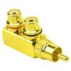 WMYCONGCONG RCA Splitter Splitter Male to Female Gold Splitter Plug Connector 2-Pack Adapter, 2-Way Adapter, Right-Angle Adapter, Plated, F-Type