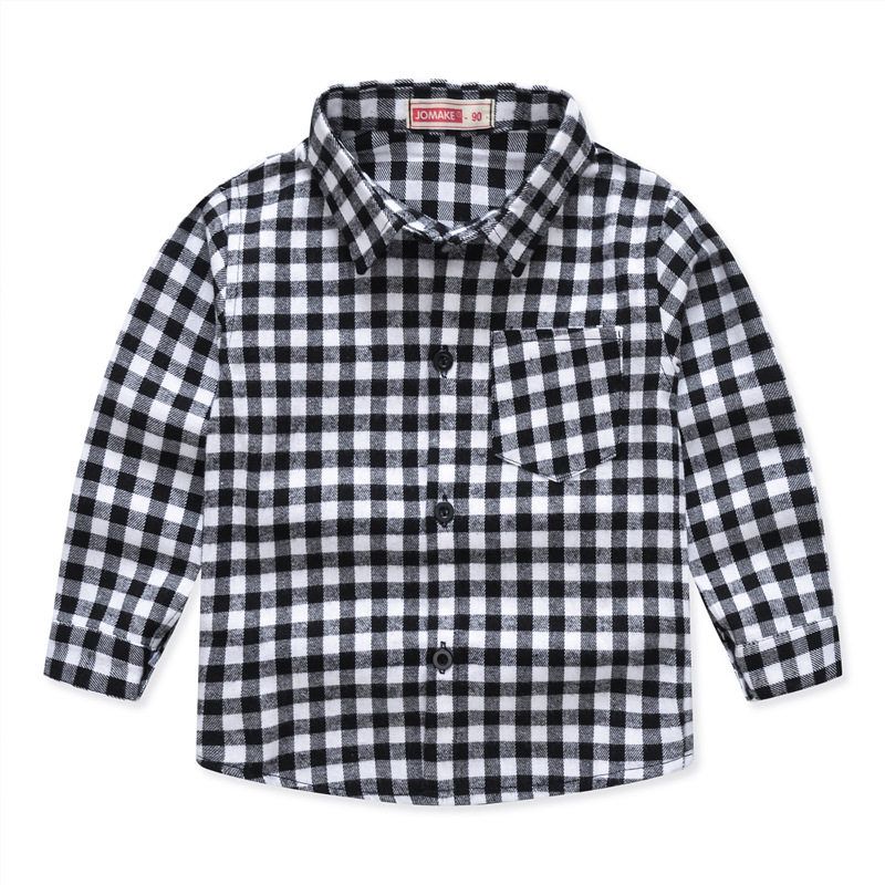 Spring and Autumn Boys and Girls Korean Cotton Plaid Shirt
