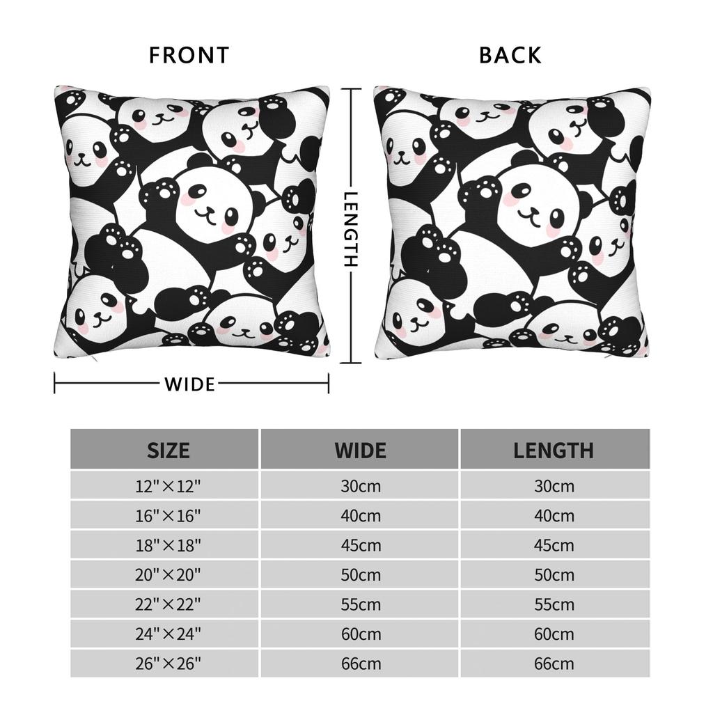 Cute Panda Cartoon Square Pillow Case Animal Cushion Cover Zipper Decor Throw Pillow Case Cover For Home 45X45Cm