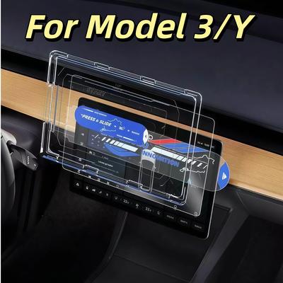 Tempered Glass Screen Protector For Tesla Model Y Juniper 2026 and Model 3 Highland Anti-Scratch HD Clear
