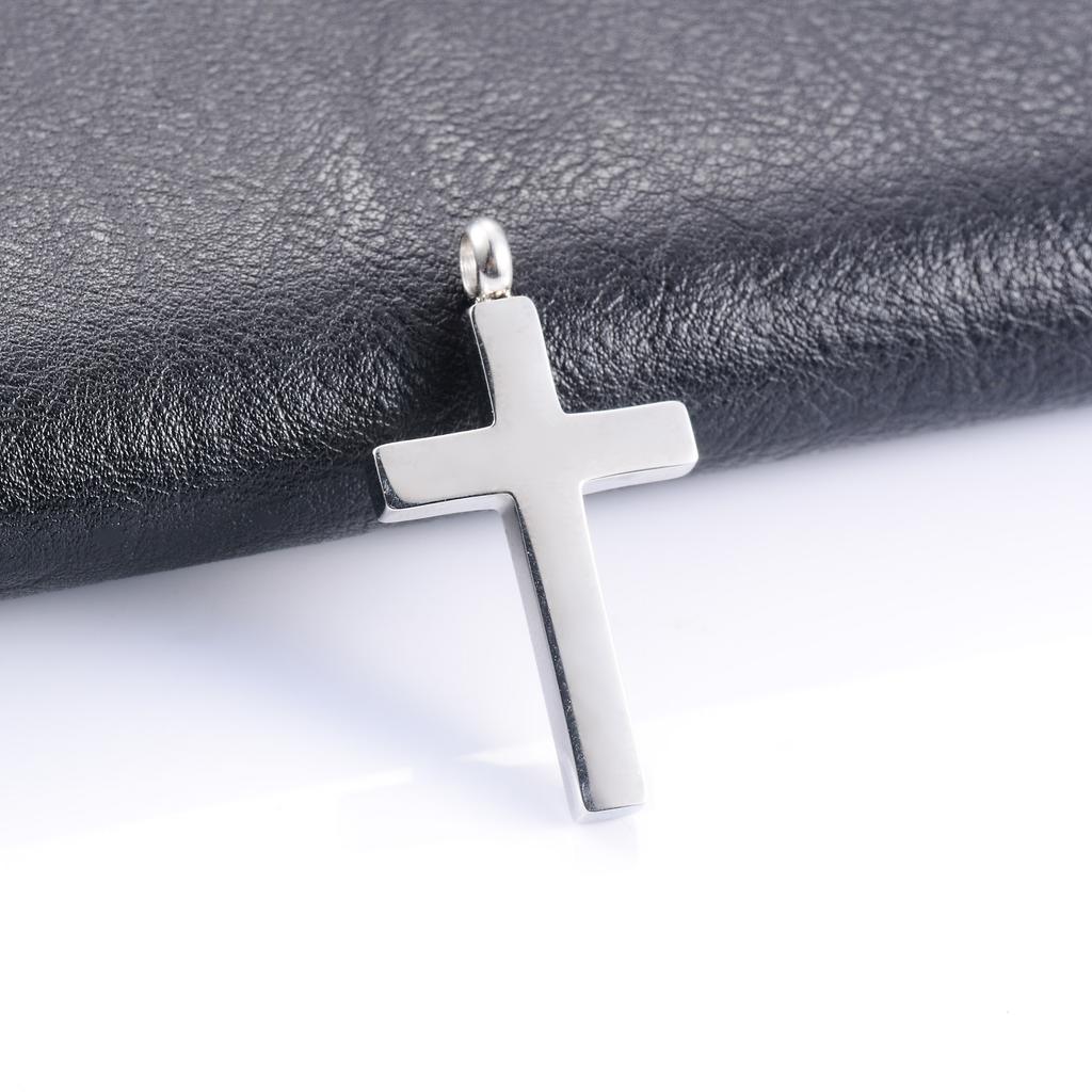 Christian Stainless Steel Cross Pendant Necklace for Women Men Charms for Chain Choker Minimalist Prayer Jewelry Accessories