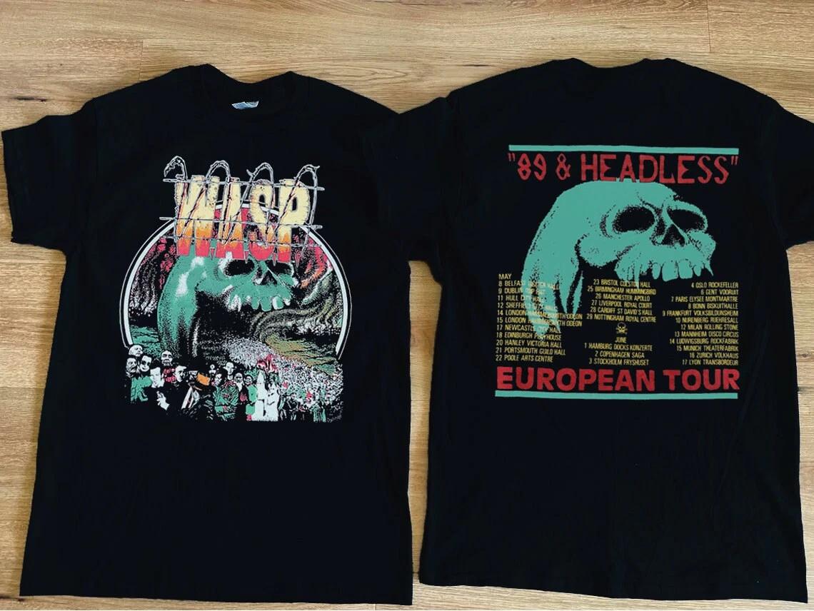 W.A.S.P HEADLESS 1989 Tour T-Shirt, 80-90s Wasp Headless Double Sided T-Shirt S