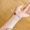 S925 Sterling Silver White Crystal, Red Agate & Yellow Phantom Quartz Women's Bracelet - Attract Love & Elegance