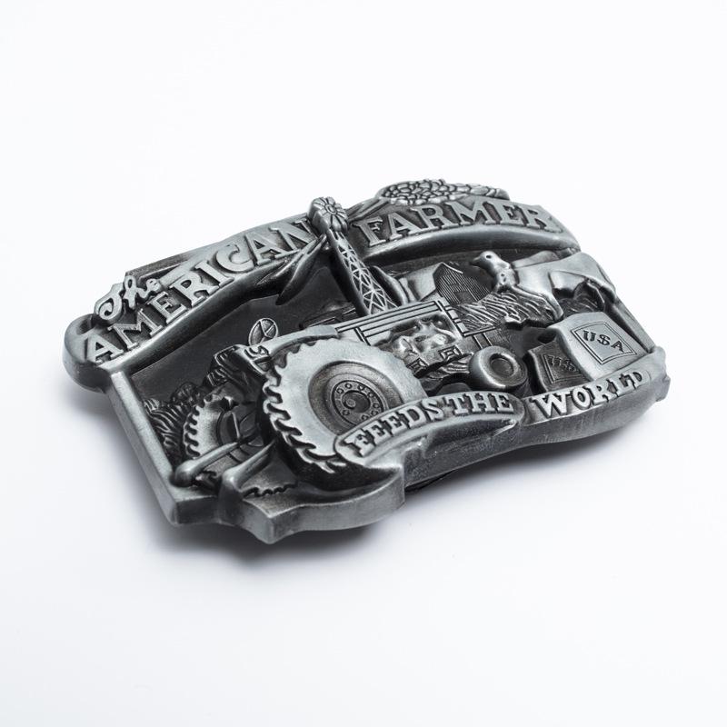 Personalized American Farmer Agricultural Tractor Zinc Alloy Belt Buckle