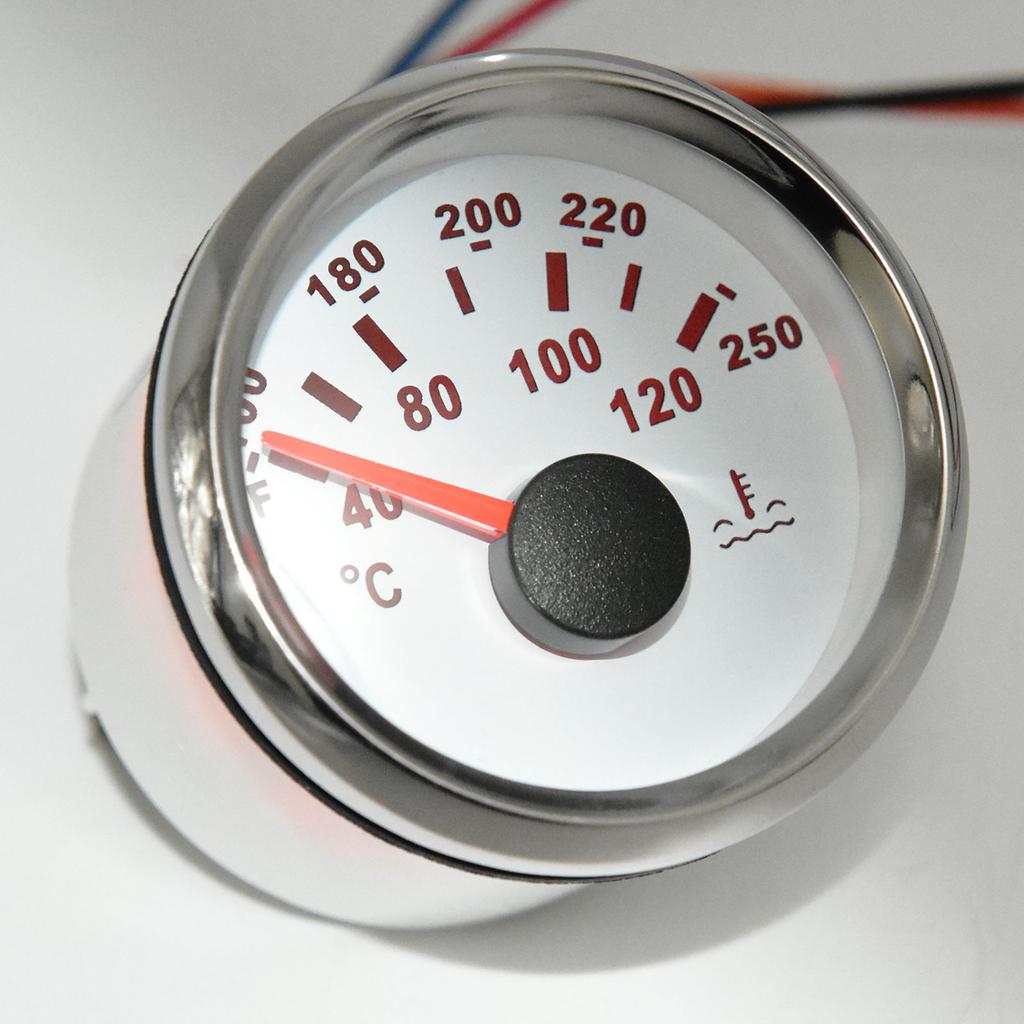 ZMFJH Red Light Pointer 52MM Water Temperature Gauge with Sensor 40-120℃ Water Temp Meter Indicator For Car Boat Yacht Marine