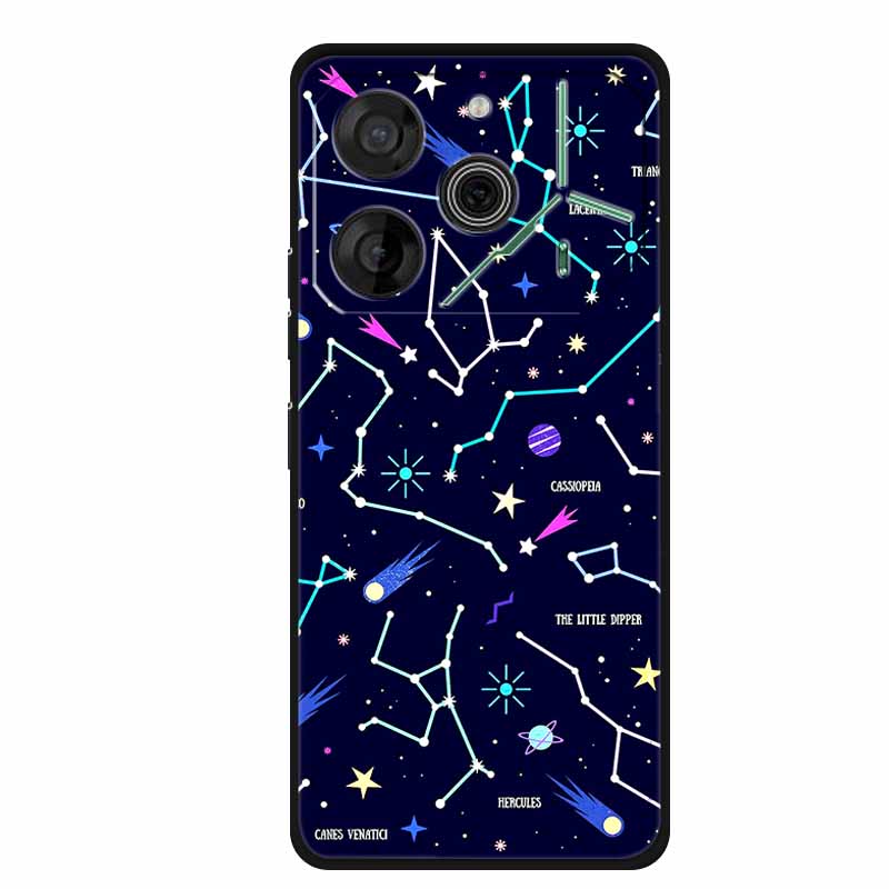 Black Silicone Case For Tecno Pova 6 Pro Phone Case Shockproof Soft Coque For Tecno Pova 6 Pro Back Cover Case Pova6 Pro Cartoon