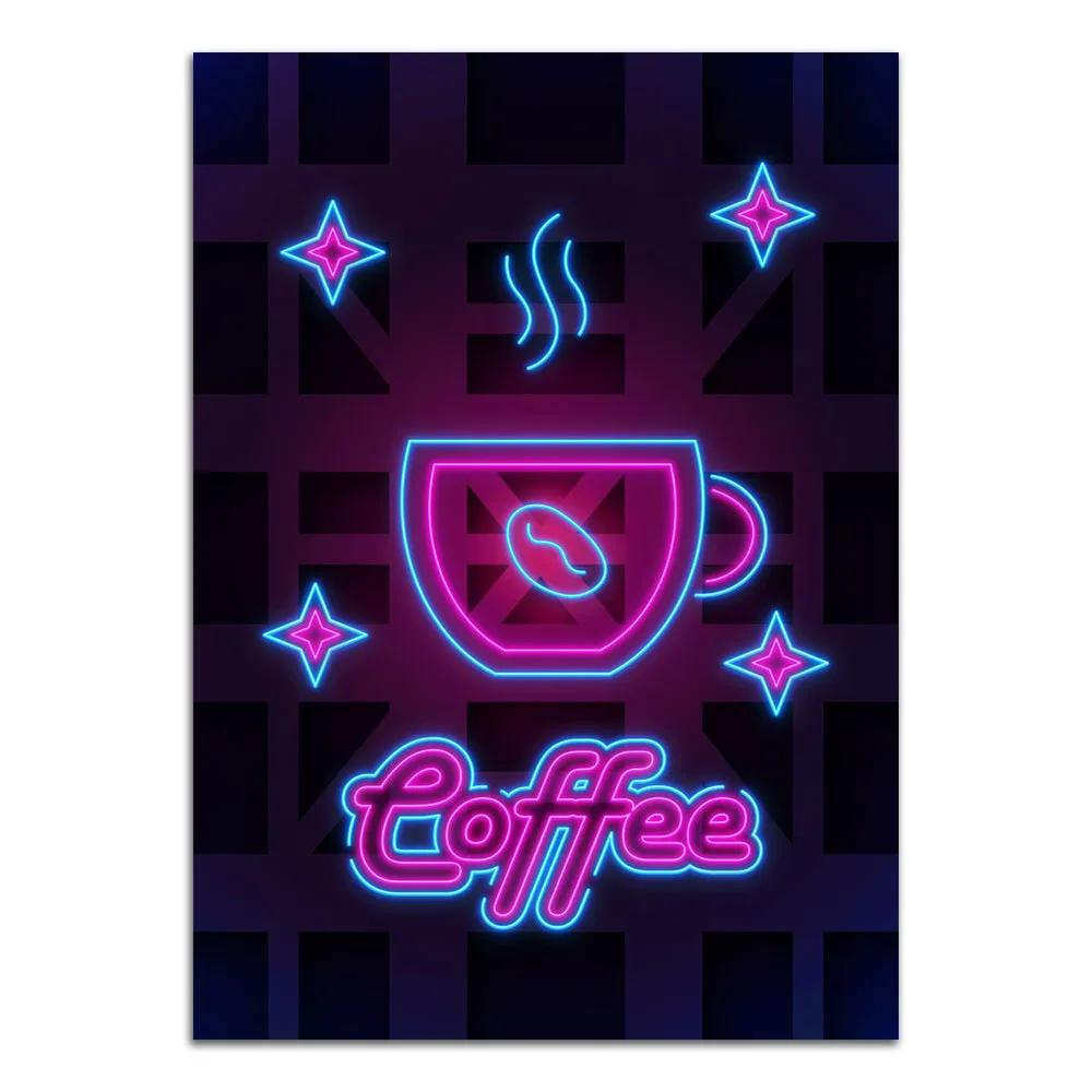 Neon Sign Art Tacos Ramen Food Poster Print Hot Dog Fries Burger Canvas Painting Modern Home Decor Picture For Kitchen Frameless