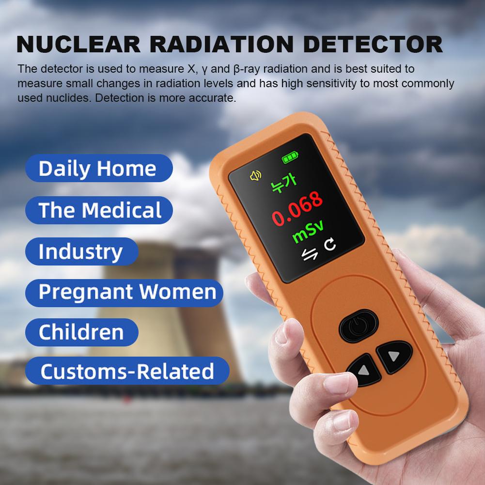 Digital Radiation Detector USB Rechargeable Geiger Counter TFT Display Handheld Gamma-ray Radioactivity Tester Beta Gamma X-ray