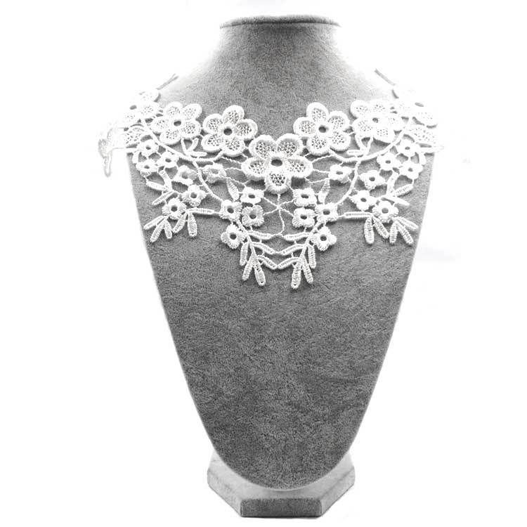 

2PCS Water-soluble lace embroidery hollow corsage collar flower DIY fake collar lace accessories wedding dress collar decoration 43cm&22cm