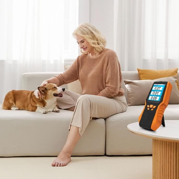 Handheld Radon Air Quality Monitor Temperature Humidity Sensory Gas Detector with LCD Display Real Time Monitoring