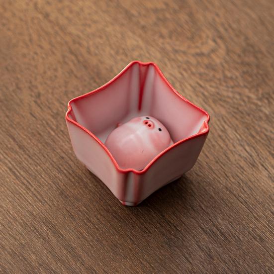 Liegendes Schwein Bubble Tea Tasse Handgefertigte Keramiktasse mit lustigem Blasenblas-Schwein Tee-Haustier Einzigartiges Geschenk für Teeliebhaber & Heimdeko