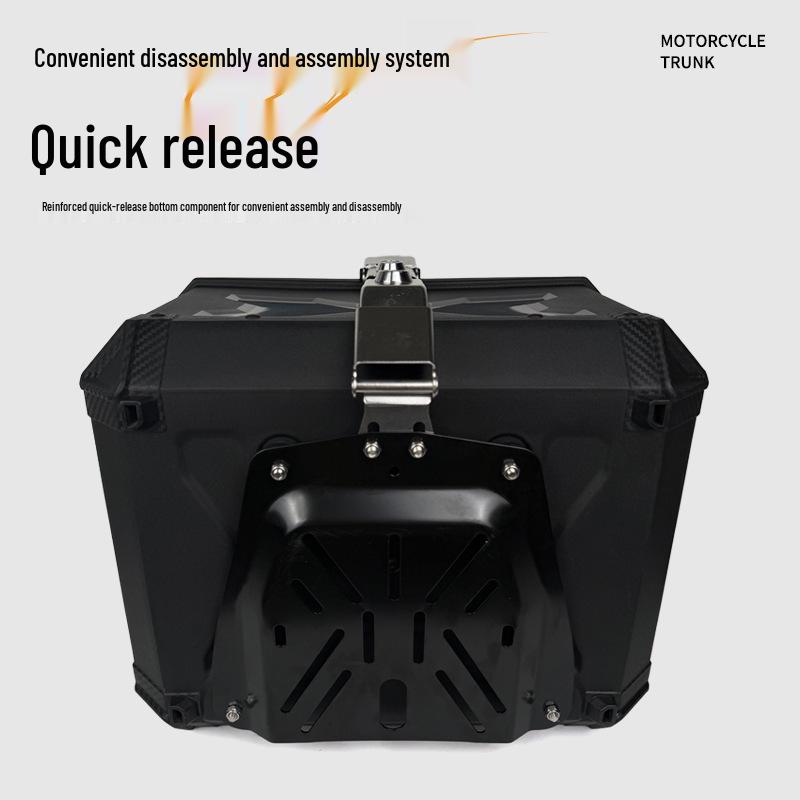 Large Capacity Electric Motorcycle Tail Box: Quick Release & High Strength Rear Storage Trunk for Scooters