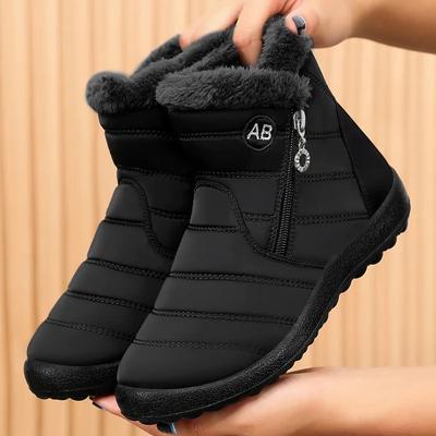 Snow Women's Boots Comfortable Men's Boots Waterproof Women's Shoes Zipper Shoes Couple Soft Fur Women's Winter Boots