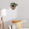 Wooden Hanging Planter Container For Staghorn Ferns With Iron Hook Indoor Wall Mount For Mosses Plant Leaf Shape Design
