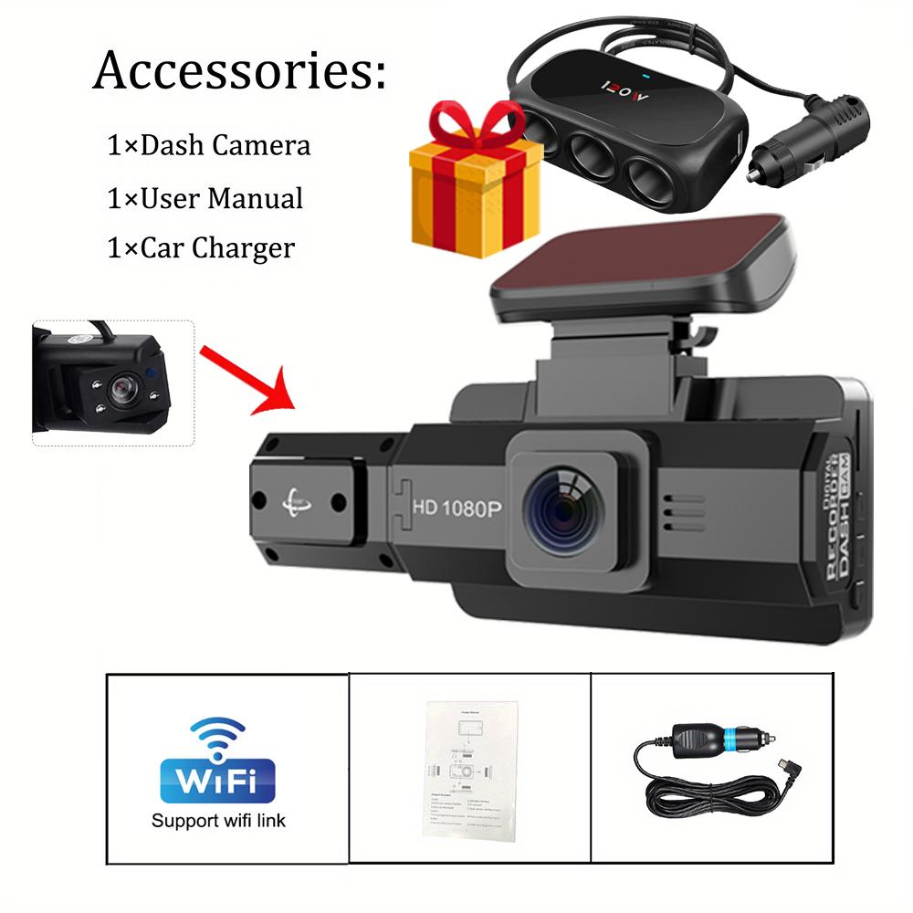Car DVR Dash Cam for Cars 1080P 2Lens WIFI Vehicle Recorder Rear View Camera for Vehicle Night Vision Black Box Car Accessory