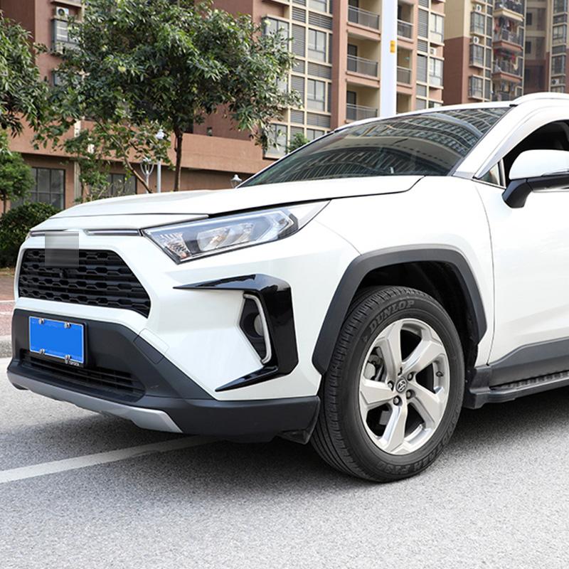 2PCS For Toyota RAV4   Car Front Bumper Fog Light Frame Cap Daytime Running Lamp Trim Eyebrow Cover Hood