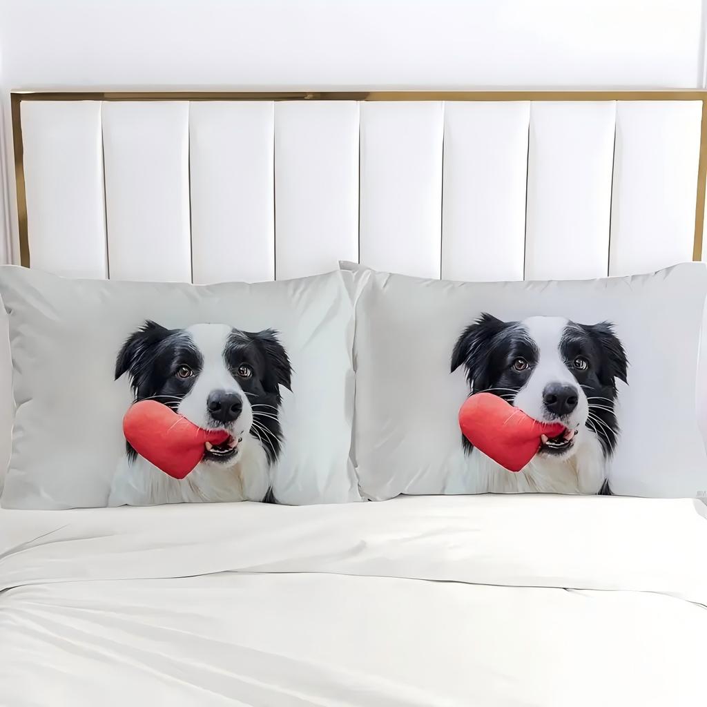 Schattige Hond 3D Cartoon Bedrukt Beddengoedovertrek Lieflijk Dierenthema Dekbedovertrekset Zacht Comfortabel Polyester Dekbedovertrek Kussenslopen