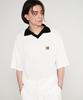 TENER Tnr V-Neck Embroidered Collar Knit T-Shirt White