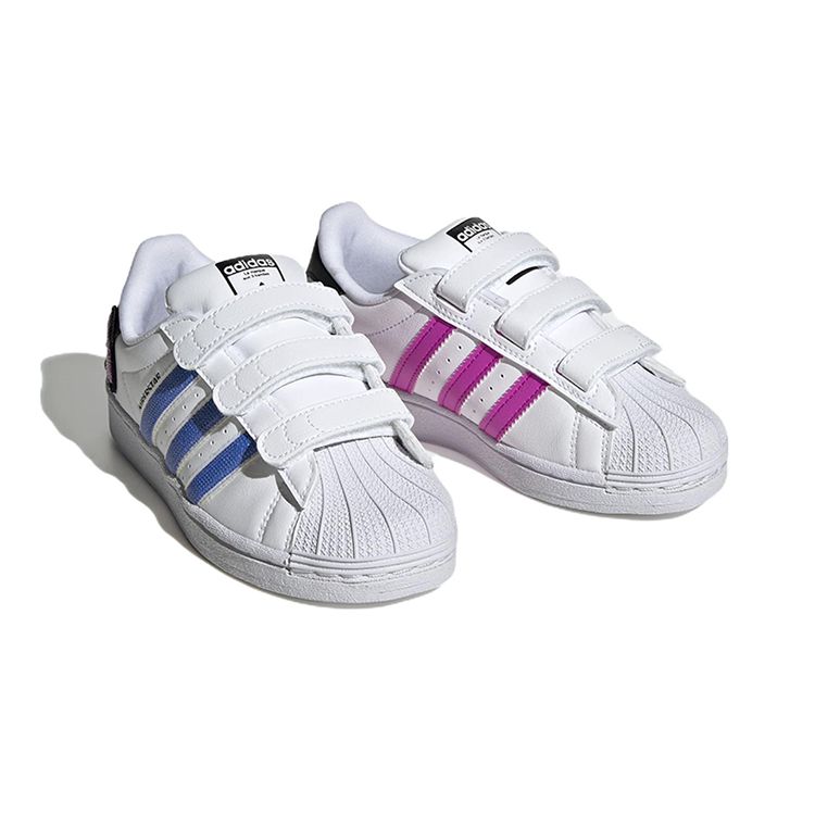 Adidas Superstar Little Kid Rainbow Decal Kids Sneakers White Cloud-White Pulse-Blue GV8988