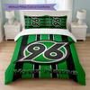 Set Biancheria da Letto Personalizzato Hannover 96 con Nome Testo 1 Copripiumino+2 Federe Logo Calcio Regalo Personalizzato per Occasione Speciale Decorazione Camera da Letto