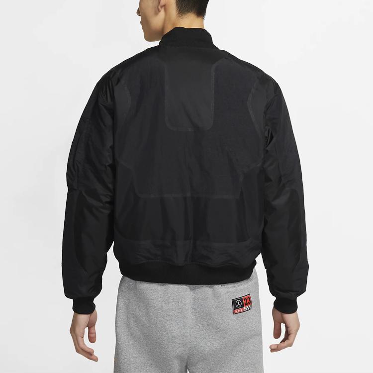 Jordan 23 Engineered Graphic Print Baseball Collar Long Sleeve Jacket Men Outerwear Black CV2787-010