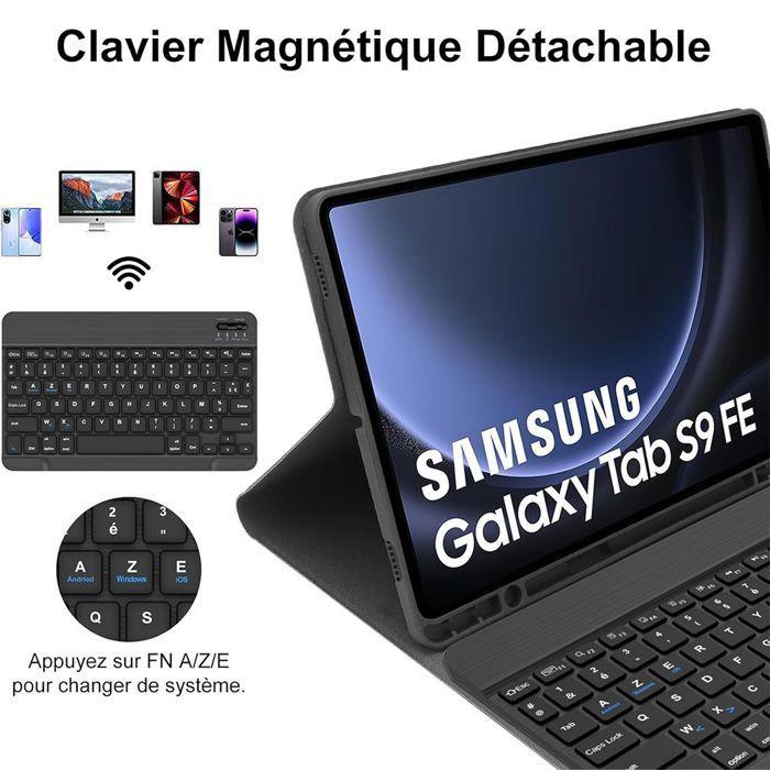 Kryt s klávesnicí - kompatibilní se Samsung Galaxy Tab S9 - PU kůže - klávesnice AZERTY - bezdrátová myš