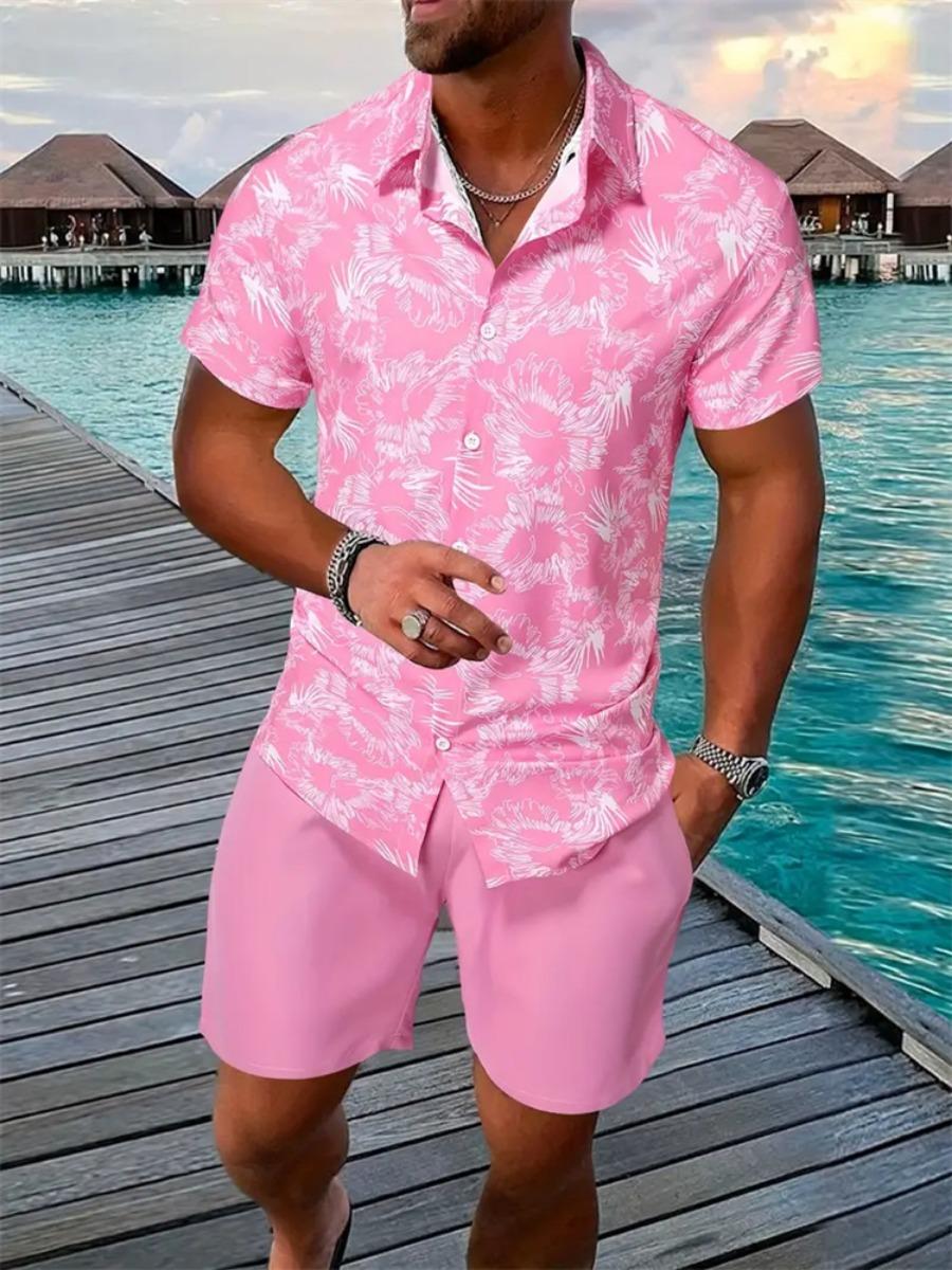 

Summer Beach Style Men s Shirt Set Oversized Hawaiian Casual Suit 3d Printed Short Sleeve Shirt Shorts 2 Pcs Fashion Streetwear 3XL