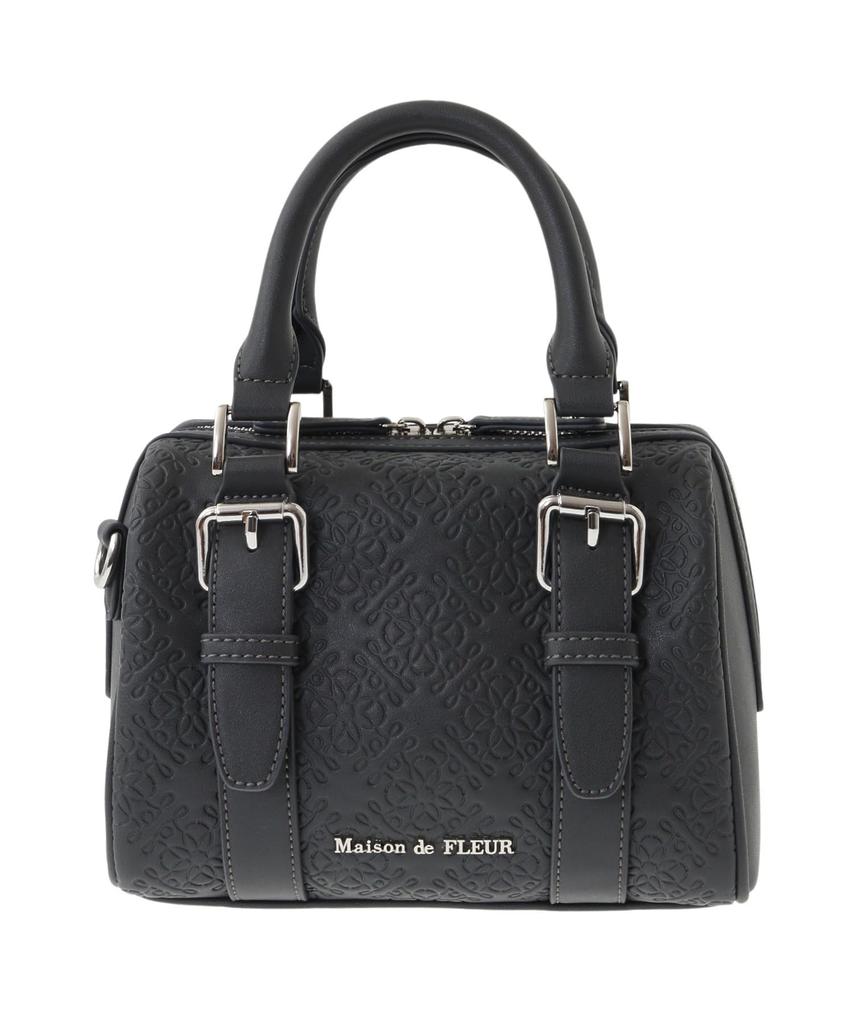 De Bag FLEUR Monogram Mini Boston Bag 8A44F0J2100 Charcoal Gray [Maison Fleur] Women's