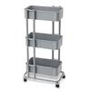 Iris Plaza Kitchen Cart, Condiment Rack, Basket Rack, Slim Storage Cart, 3 Tiers, 27.3cm Wide X 38.5cm Deep X 78.1cm High, with Casters, Gray