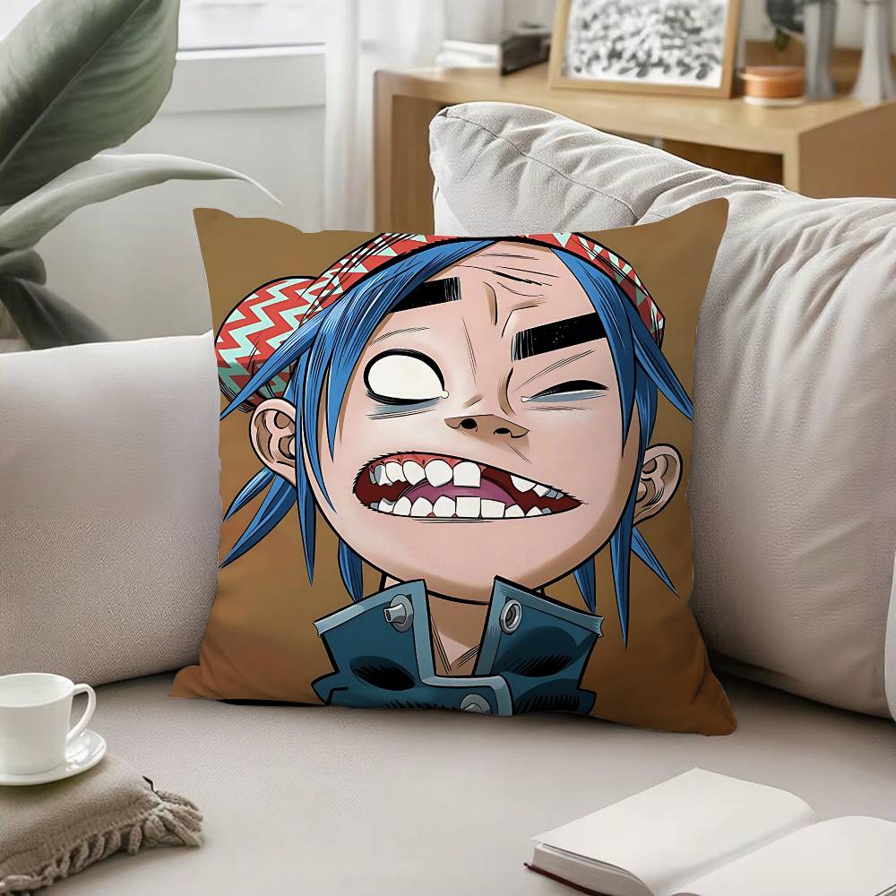 

Band B-Gorillaz-W Pillow Case Cushion Cover Soft Cute Throw Pillow Case For Car Sofa Pillowcase Polyester With Zipper 18x18Inch