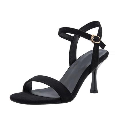Fashion Liyke Sommer 7CM Gladiatorsandalen Frau Mode Rund Offene Zehe Schnallenriemen Schwarz Hohe Absätze Für Damen Schuhe Sandalias Mujer