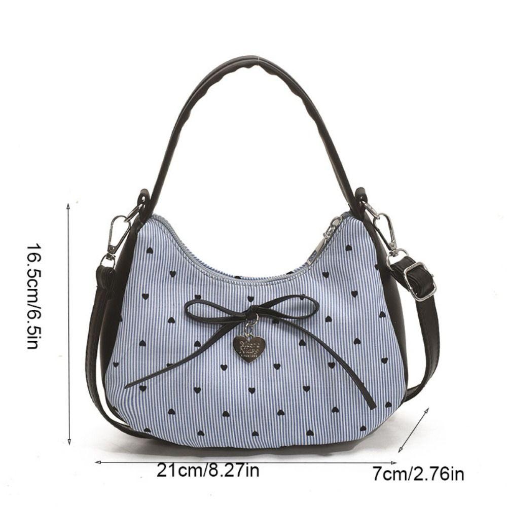 Polka Dot Bow Shoulder Bag Y2K Hobo Bag Vintage Underarm Bag  Ladies
