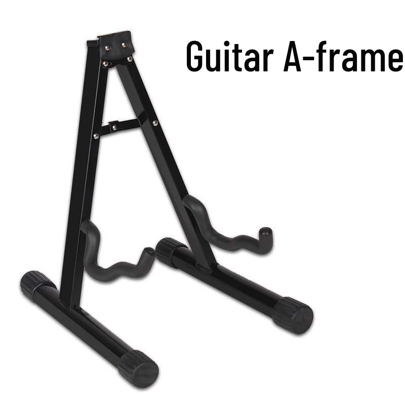 Vertical Wooden A-Frame Guitar Stand for Folk, Electric, Bass & Pipa Instruments