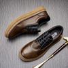 Men'S Leather Lace-Up Leather Shoes Men'S Casual Men'S Shoes Soft-Soled British Retro Business Single Shoes Men