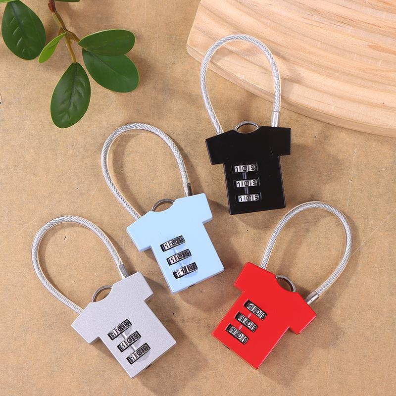 3 Digit Zinc Alloy Password Lock Steel Wire Security Lock Suitcase Luggage Anti-Theft Coded Lock Cupboard Cabinet Locker Padlock